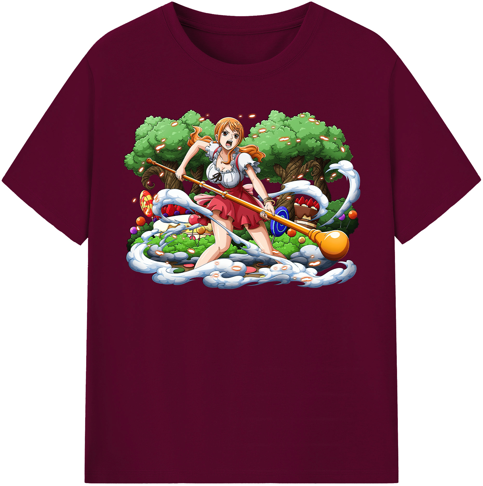 （画像用） ワンピース ナミ ONE PIECE Nami レディースカジュアルプリントTシャツ（綿100％）